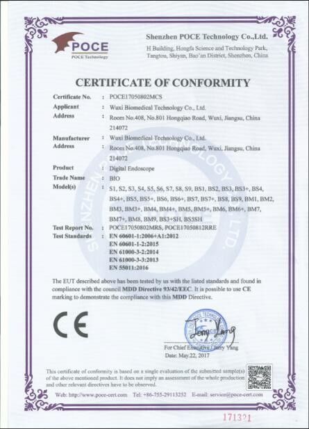 China Wuxi Biomedical Technology Co., Ltd. Certificaten