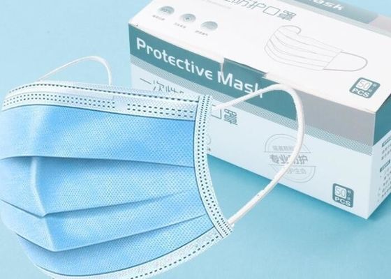 Wave Blue eenmalig gezichtsmasker PPE voor COVID-19